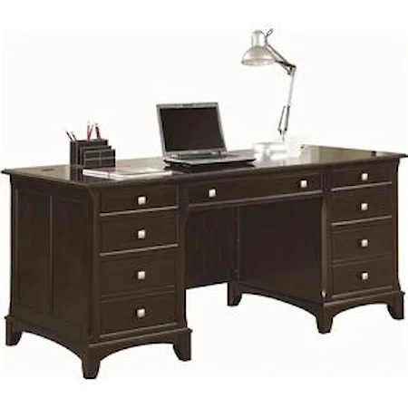 Double Pedestal Desk with 7 Drawers